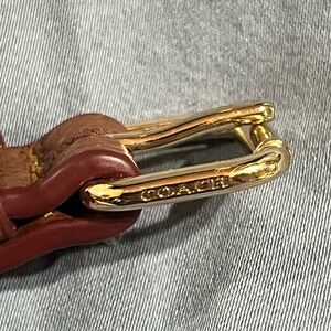 Coach Brown Leather Strap with Gold Buckle & Clip